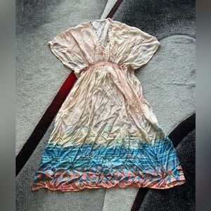 Free People Pink Kaftan Empire Waist Dress